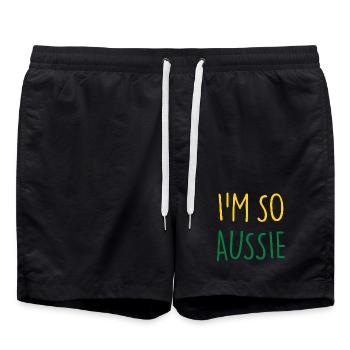 JE SUIS TELLEMENT AUSTRALIEN Australie - Short de bain - noir - Devant - AI Model Male 185 light (185cm)