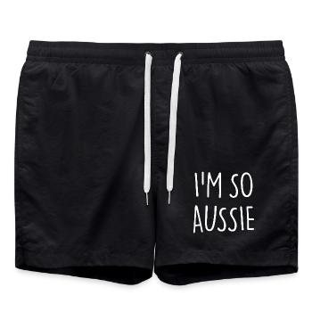 I'M SO AUSSIE Australien - Badeshorts - Schwarz - Vorne - AI Model Male 185 light (185cm)
