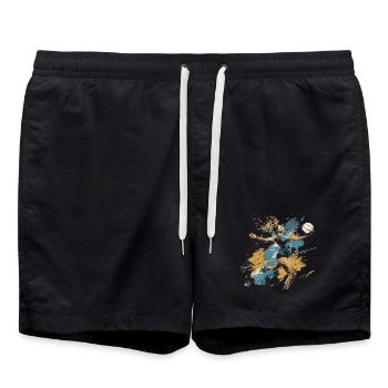 Volleyballspielerin Graffiti - Badeshorts - Schwarz - Vorne - AI Model Male 185 light (185cm)