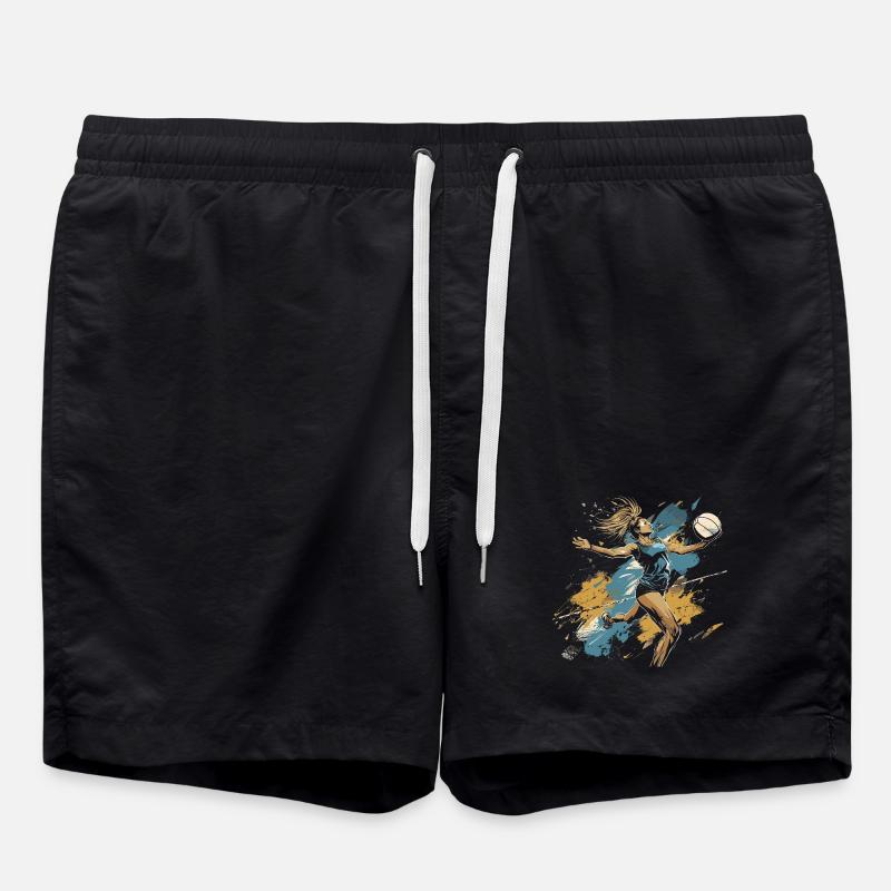 Graffiti d’un joueur de volley-ball - Short de bain - noir