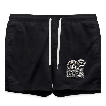 Woof Beagle HipHop Ketten - Badeshorts - Schwarz - Vorne - AI Model Male 185 light (185cm)