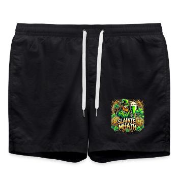 St. Patrick’s Day Slainte Mhath Bitcoin Geschenk - Badeshorts - Schwarz - Vorne - AI Model Male 185 light (185cm)