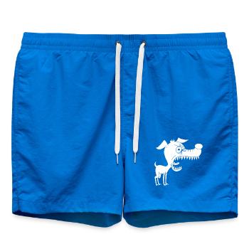 Little white dog and big mouth - Swim Trunks - cobalt blue - Front