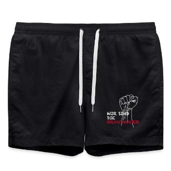 Wir sind die Brandmauer - Badeshorts - Schwarz - Vorne - AI Model Male 185 light (185cm)