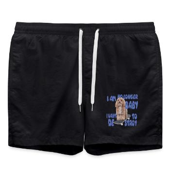 Skater Dog Meme – No Longer Baby - Badeshorts - Schwarz - Vorne - AI Model Male 185 light (185cm)