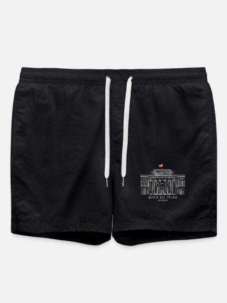 Madrid, Hand Drawing Museo del Prado, Spain - Swim Trunks - black
