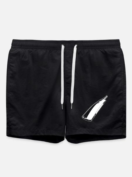 Cricket bat Drawing - Swim Trunks - black
