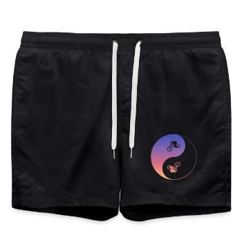 bike mtb mountainbike biken - Badeshorts - Schwarz - Vorne - AI Model Male 185 light (185cm)