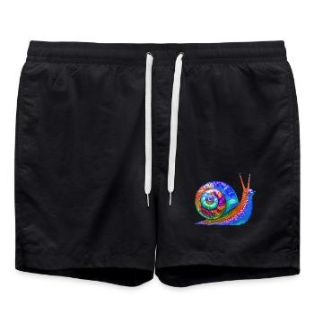 Schnecke - Badeshorts - Schwarz - Vorne - AI Model Male 185 light (185cm)