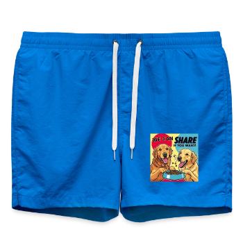 Comic Dogs - We Can Share If You Want - Badeshorts - Cobalt blue - Vorne