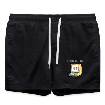 Retro Funny Computer Sagt Nein - Geeky Tech Nerd - Swim Trunks - black - Front - AI Model Male 185 light (185cm)