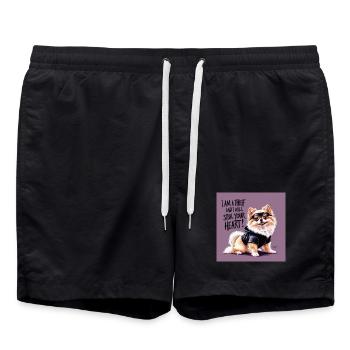 Chien de Poméranie « Je suis un voleur » - Short de bain - noir - Devant - AI Model Male 185 light (185cm)