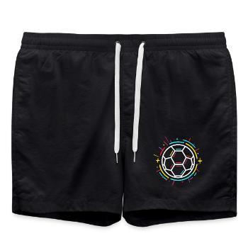 Soccer Ball Drawing - Swim Trunks - black - Front - AI Model Male 185 light (185cm)