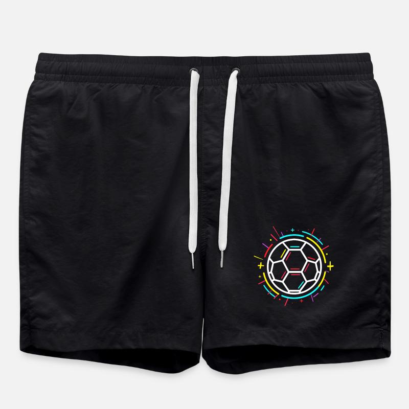 Soccer Ball Drawing - Swim Trunks - black