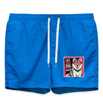 Husky "I am a thief and i will steal your heart" - Badeshorts - Cobalt blue - Vorne