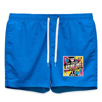 Retro Cocktails mit Humorvollen Text - Badeshorts - Cobalt blue - Vorne