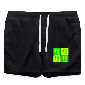 Döner Kebab Retro - Swim Trunks - black - Front - AI Model Male 185 light (185cm)