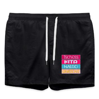 KITA ABGÄNGER SCHULANFANG EINSCHULUNG GRUNDSCHULE - Badeshorts - Schwarz - Vorne - AI Model Male 185 light (185cm)