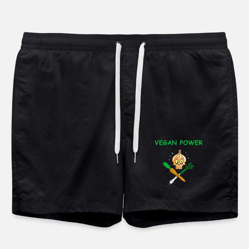 Die Kraft der Veganer - Badeshorts - Schwarz