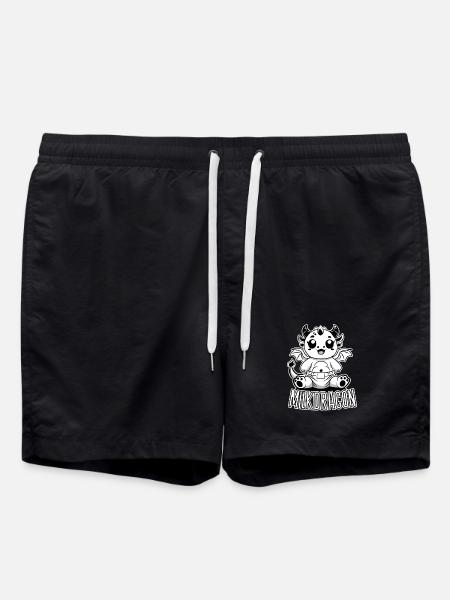 Milk Dragon – Cute Baby Dragon in Diaper - Swim Trunks - black