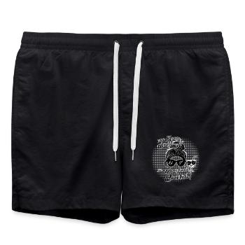 Von Mama zu Cocktail – Ehrlicher Mama Humor - Badeshorts - Schwarz - Vorne - AI Model Male 185 light (185cm)