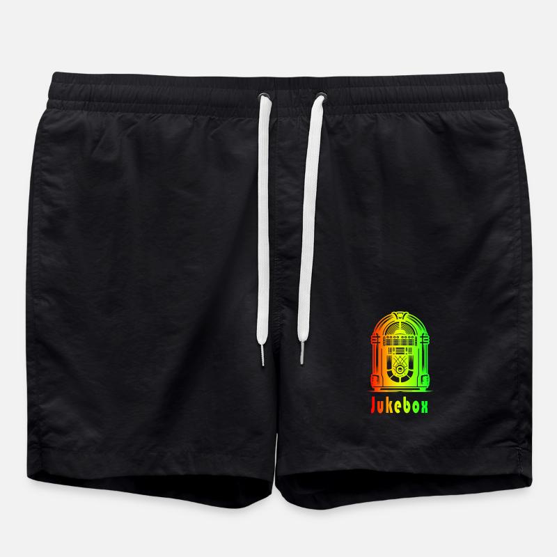 Retro Jukebox – Rainbow Vibes - Swim Trunks - black