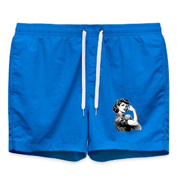 Starke Selbstbewusste Frau Rockabilly Geschenk - Badeshorts - Cobalt blue - Vorne