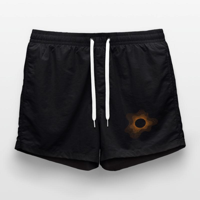 Solar Eclipse Geometric Design Swim Trunks