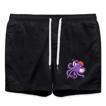 Peace octopus Sepp swims for peace - Swim Trunks - black - Front - AI Model Male 185 light (185cm)