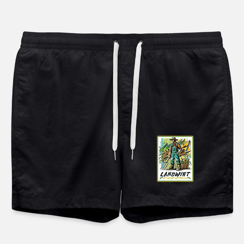 Proud farmer in graffiti style - Swim Trunks - black