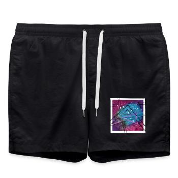 Abstrakte Kunst - Badeshorts - Schwarz - Vorne - AI Model Male 185 light (185cm)