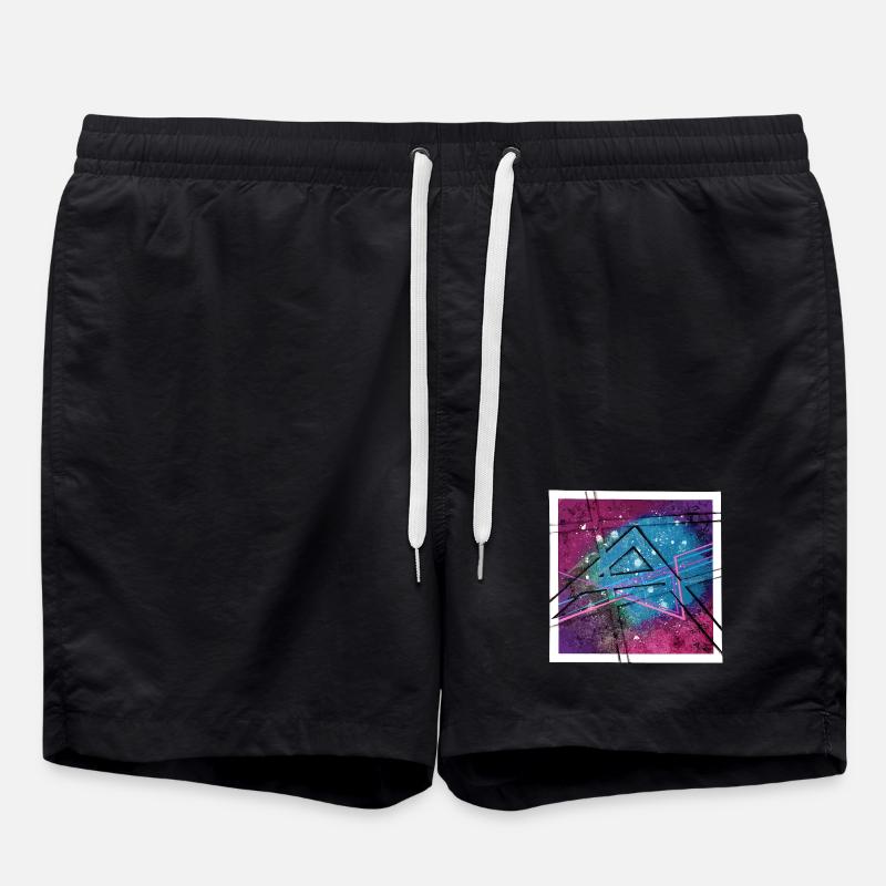 Abstrakte Kunst - Badeshorts - Schwarz
