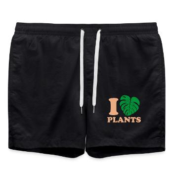 Tropique Naturel Monstera Design - Short de bain - noir - Devant - AI Model Male 185 light (185cm)