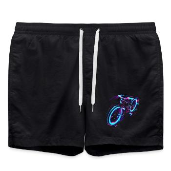 Vélo Vaporwave - Short de bain - noir - Devant - AI Model Male 185 light (185cm)