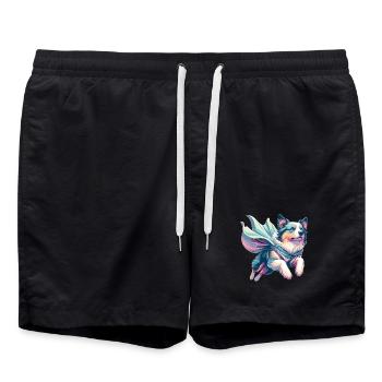 Super Dog Australian Shepherd Sheppie Gift - Swim Trunks - black - Front - AI Model Male 185 light (185cm)