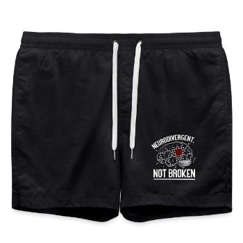 Neurodivergent Not Broken – Strong Mind Statement - Short de bain - noir - Devant - AI Model Male 185 light (185cm)