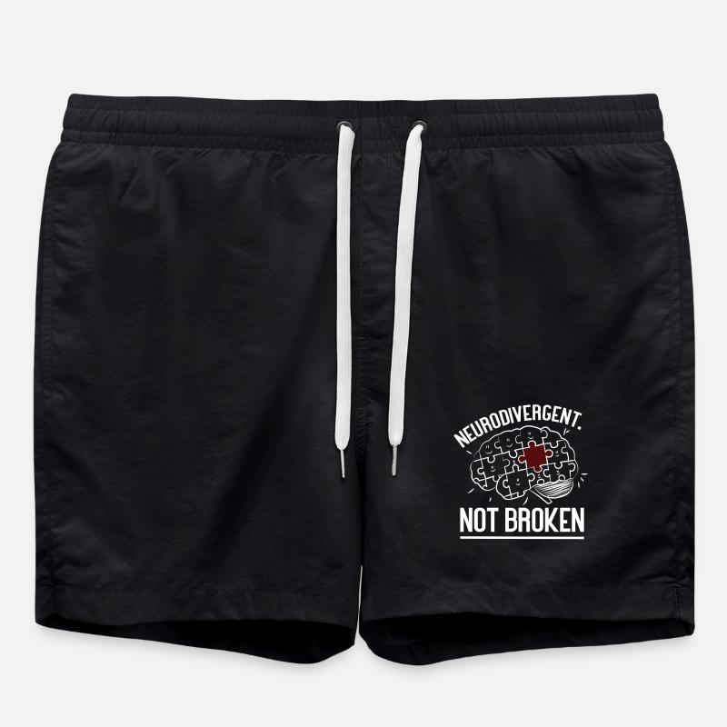 Neurodivergent Not Broken – Strong Mind Statement - Short de bain - noir