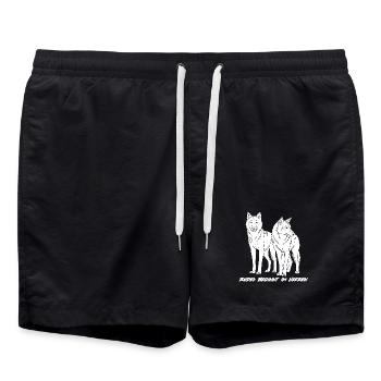 RUDEL BEGINNT IM HERZEN - Badeshorts - Schwarz - Vorne - AI Model Male 185 light (185cm)