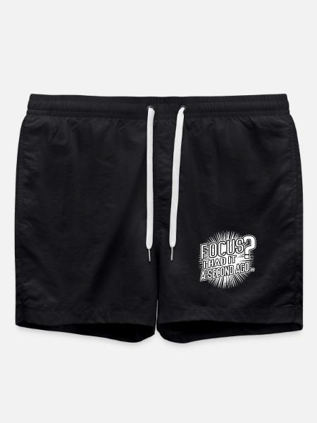 Focus? I Had It a Second Ago – Brain Humor - Swim Trunks - black