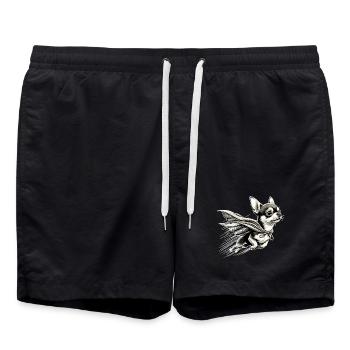 Super Dog Chihuahua Hero Cape Chi Chis Gift - Swim Trunks - black - Front - AI Model Male 185 light (185cm)