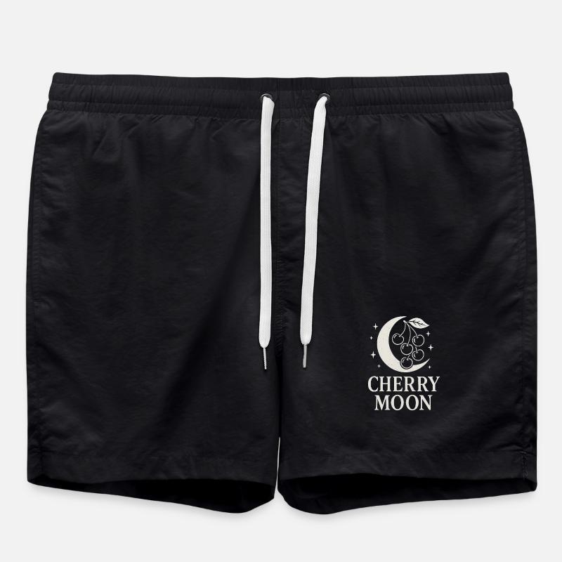 Cherry Moon – Mystik trifft Frucht (Kirsche) - Badeshorts - Schwarz