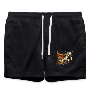 Super Dog Labrador Retriever Labi Labbi Gift - Swim Trunks - black - Front - AI Model Male 185 light (185cm)