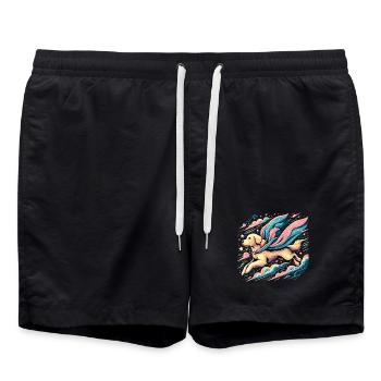 Super Dog Golden Retriever Goldie Cape Gift - Swim Trunks - black - Front - AI Model Male 185 light (185cm)