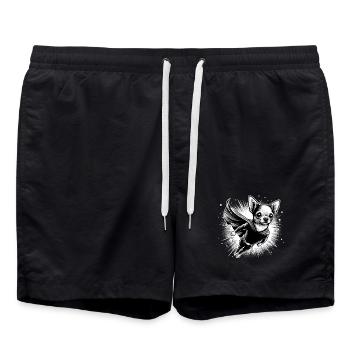 Super Dog Chihuahua Hero Cape Chi Chis Gift - Swim Trunks - black - Front - AI Model Male 185 light (185cm)