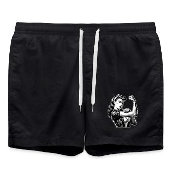 Femme Cool Fort Rockabilly Style Cadeau Graphique - Short de bain - noir - Devant - AI Model Male 185 light (185cm)