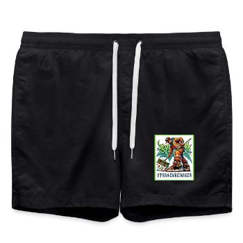 Nettoyeur de rues dans le style graffiti - Short de bain - noir - Devant - AI Model Male 185 light (185cm)