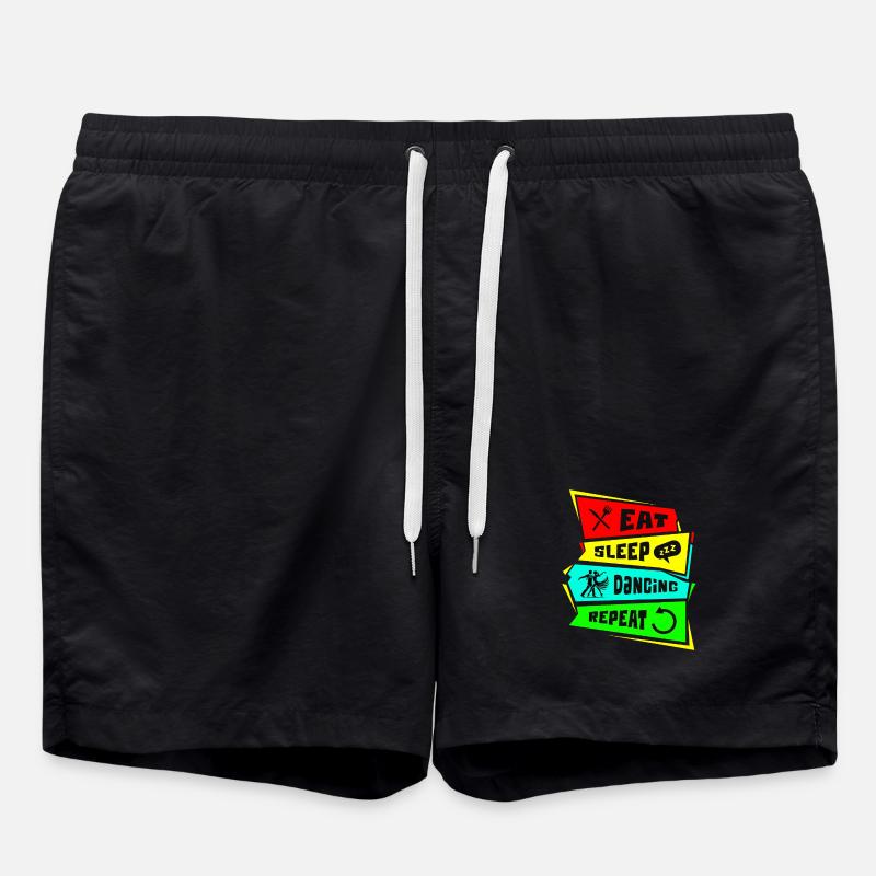 Eat, sleep, dance, repeat - Swim Trunks - black