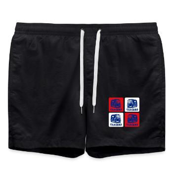 Thailand Tuk Tuk Design - Swim Trunks - black - Front - AI Model Male 185 light (185cm)