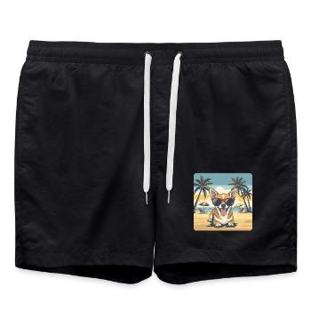 Chihuahua Chien de plage avec lunettes de soleil - Short de bain - noir - Devant - AI Model Male 185 light (185cm)