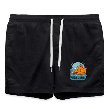 Pêche Fun Poisson Sonnette Dessin Animé Design - Short de bain - noir - Devant - AI Model Male 185 light (185cm)